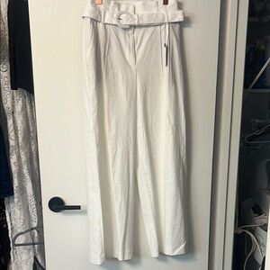 Express White High-Waisted Belted Pants - NWT size 8s